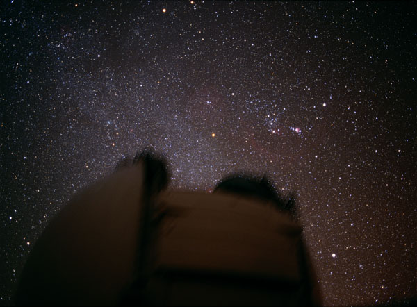 Keck-2 telescope with Orion above