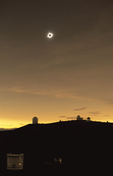 Wide field view of solar eclipse